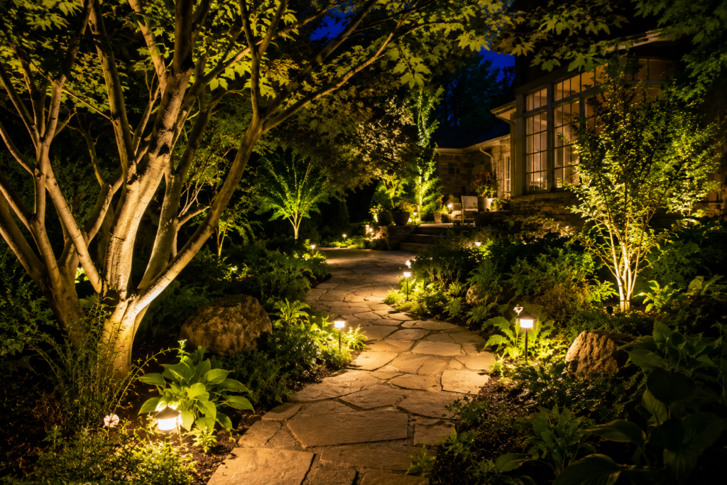 iluminación LED para jardín