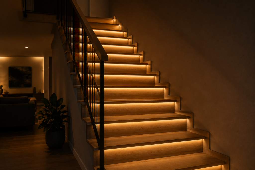 iluminación LED para escaleras