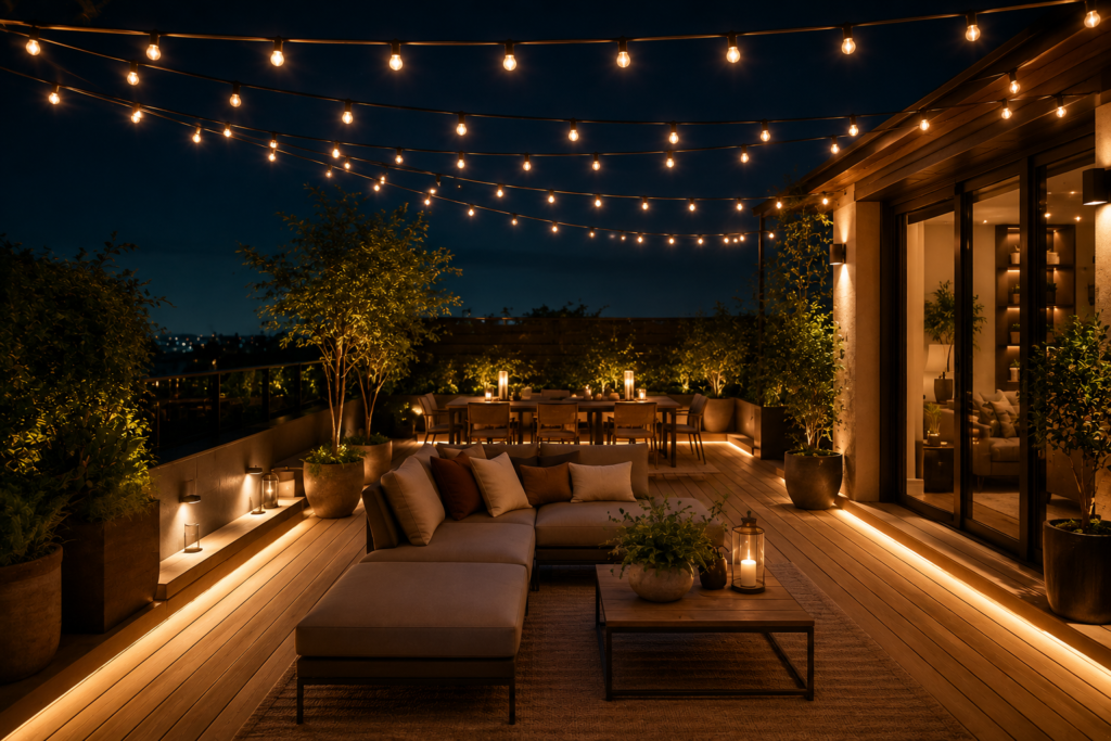 iluminación LED para terrazas