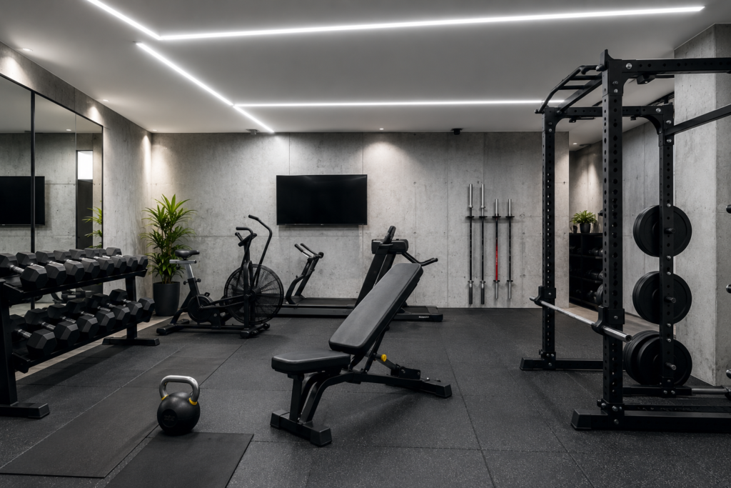 iluminación LED para gimnasio en casa