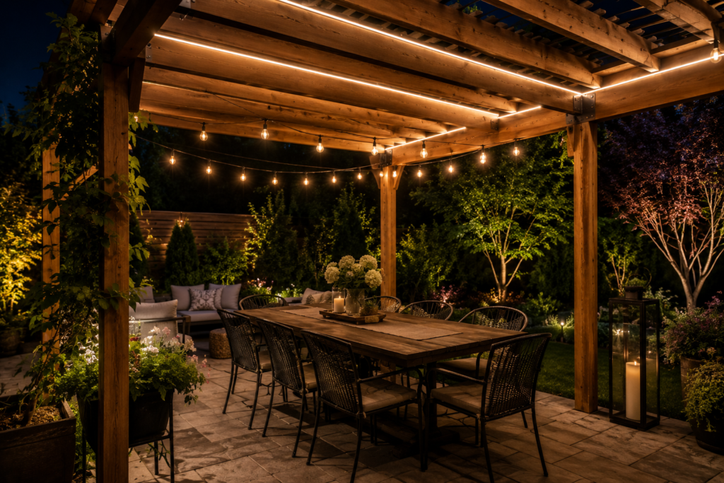 iluminación LED para pérgola