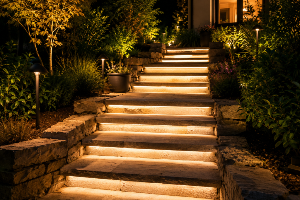 tiras LED para escaleras exteriores